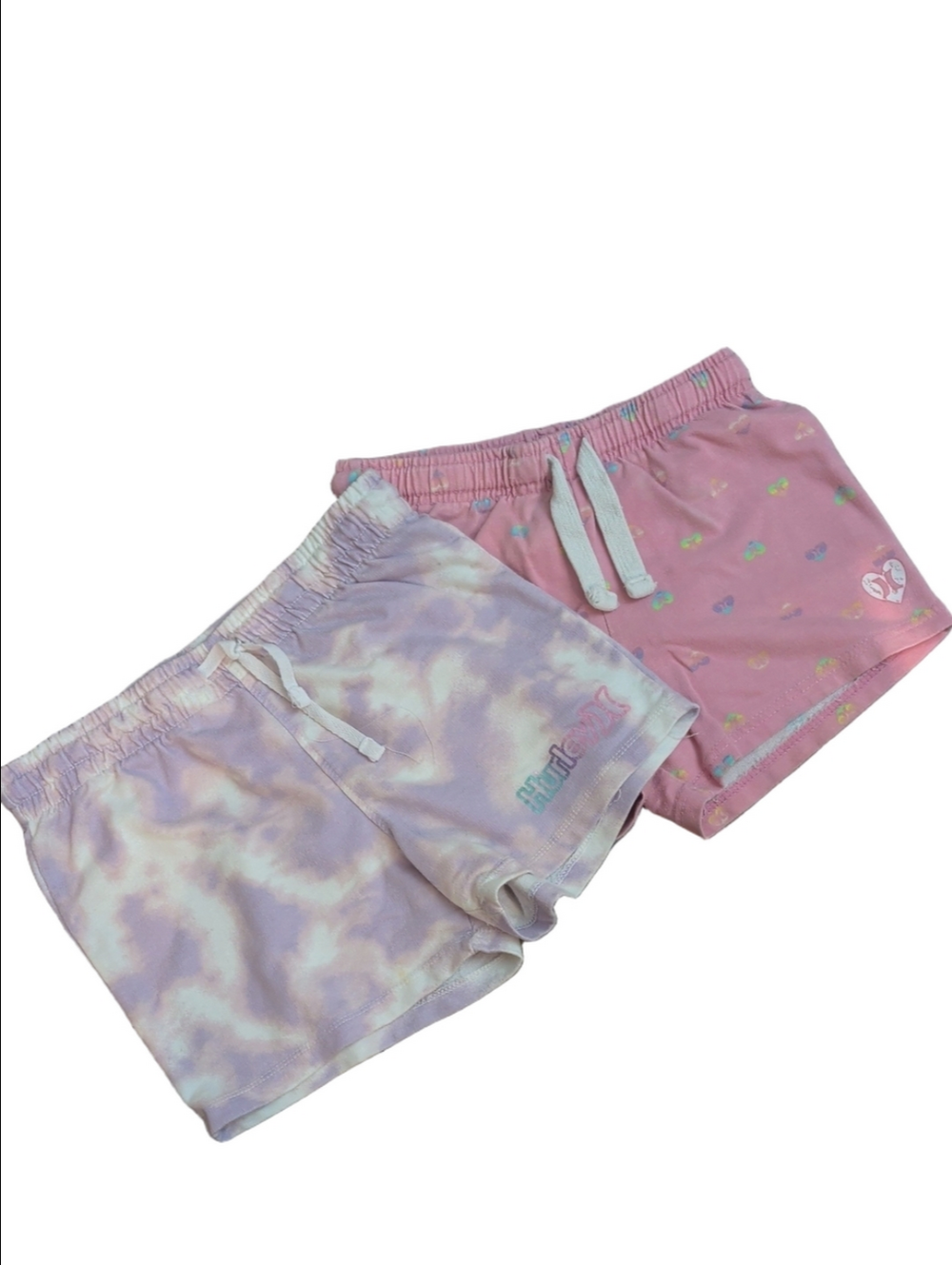 Hurley Girls Casual Sweat Shorts Lot Tie-Dye & Heart Print Pink Size M & L